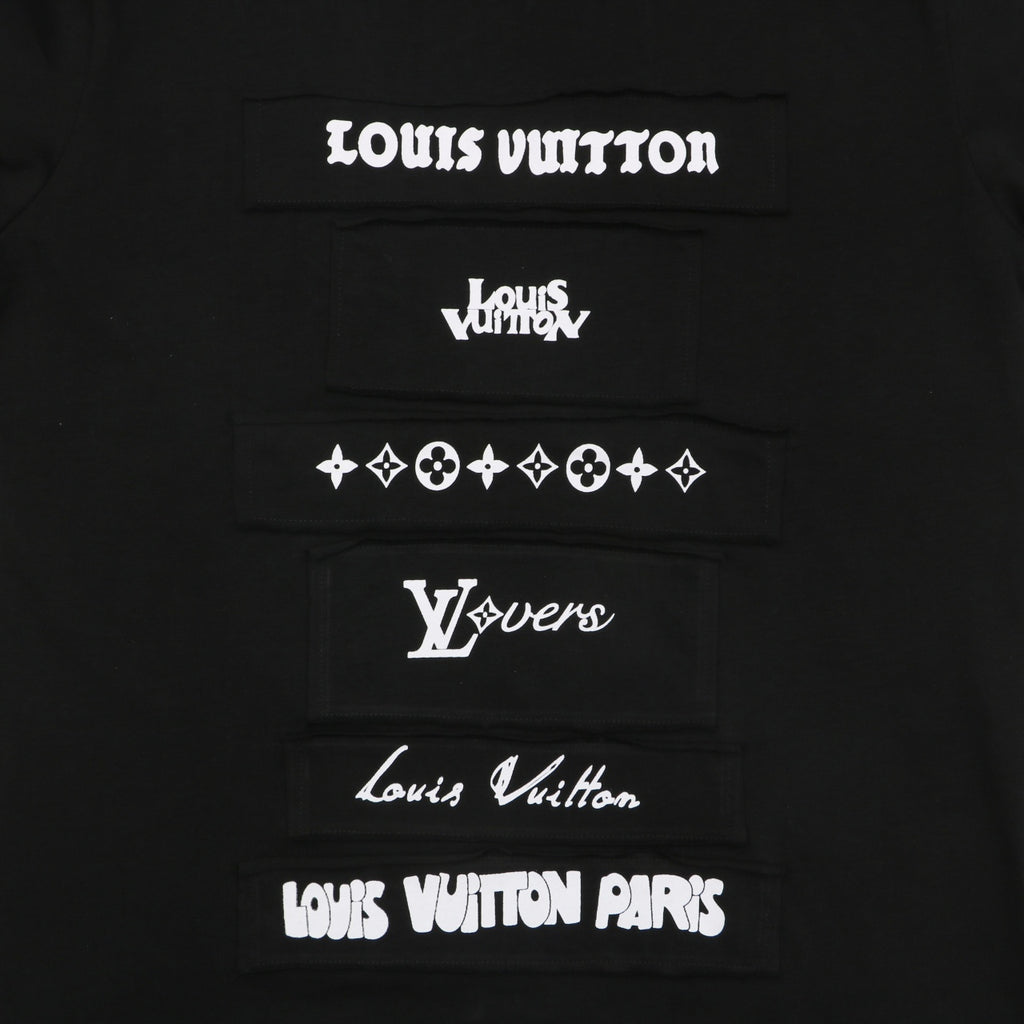 Louis Vuitton Multi-Row Logo Appliqué Short Sleeve Tee Black