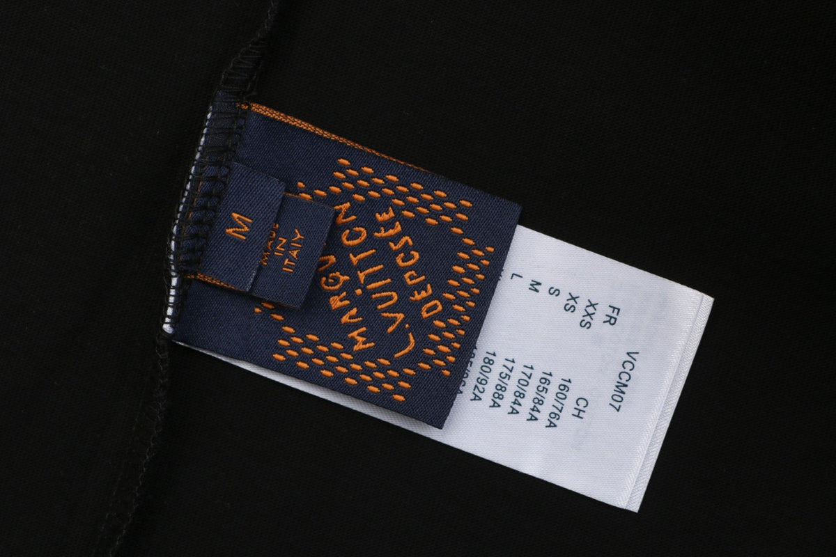 Louis Vuitton Multi-Row Logo Appliqué Short Sleeve Tee Black