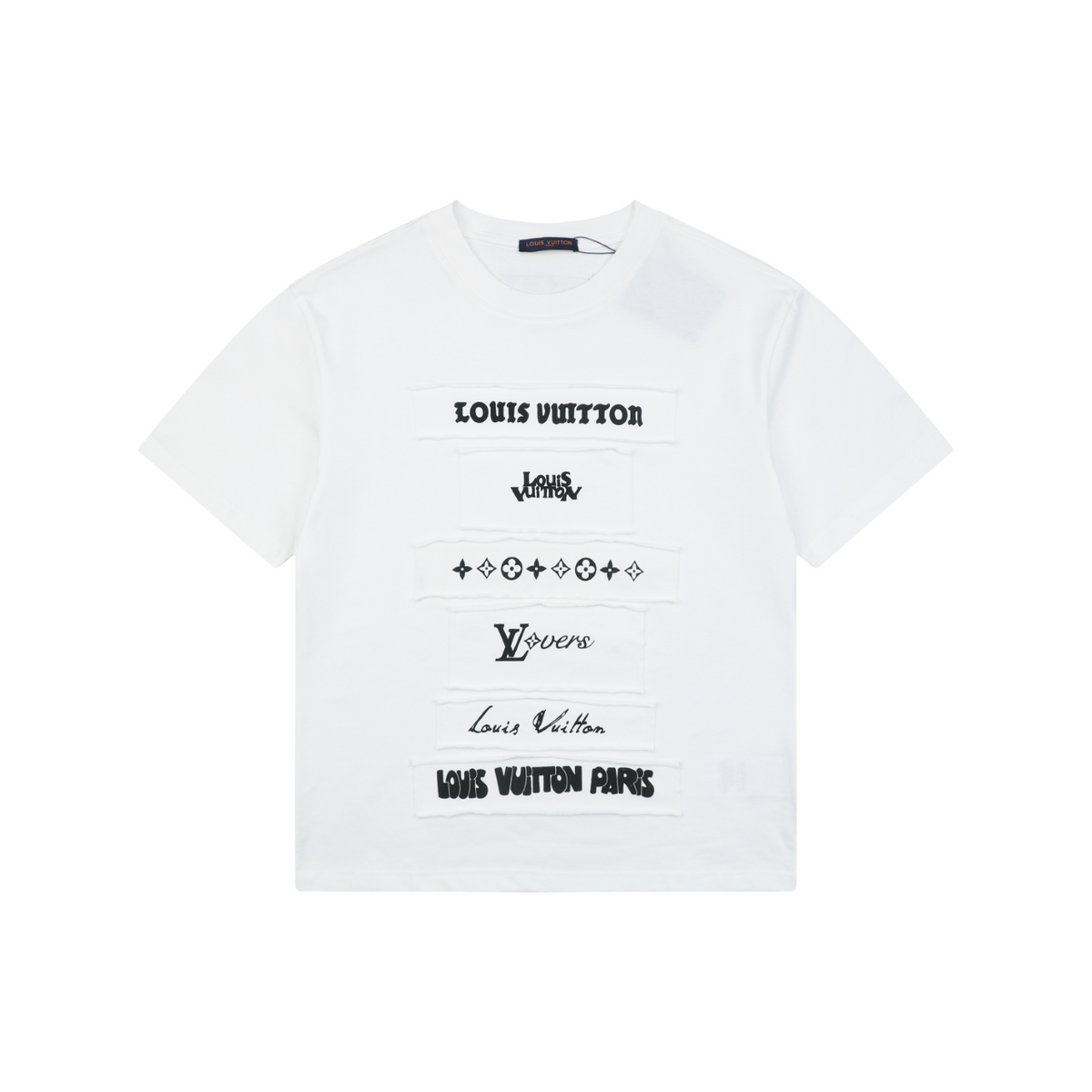 Louis Vuitton Multi-Row Logo Appliqué Short Sleeve Tee White