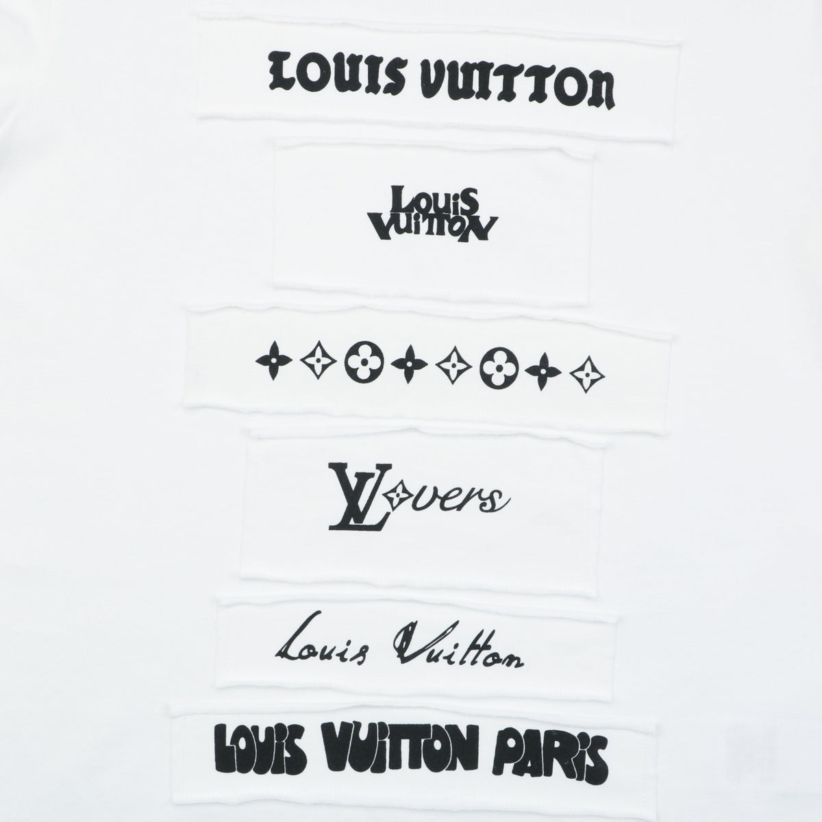 Louis Vuitton Multi-Row Logo Appliqué Short Sleeve Tee White
