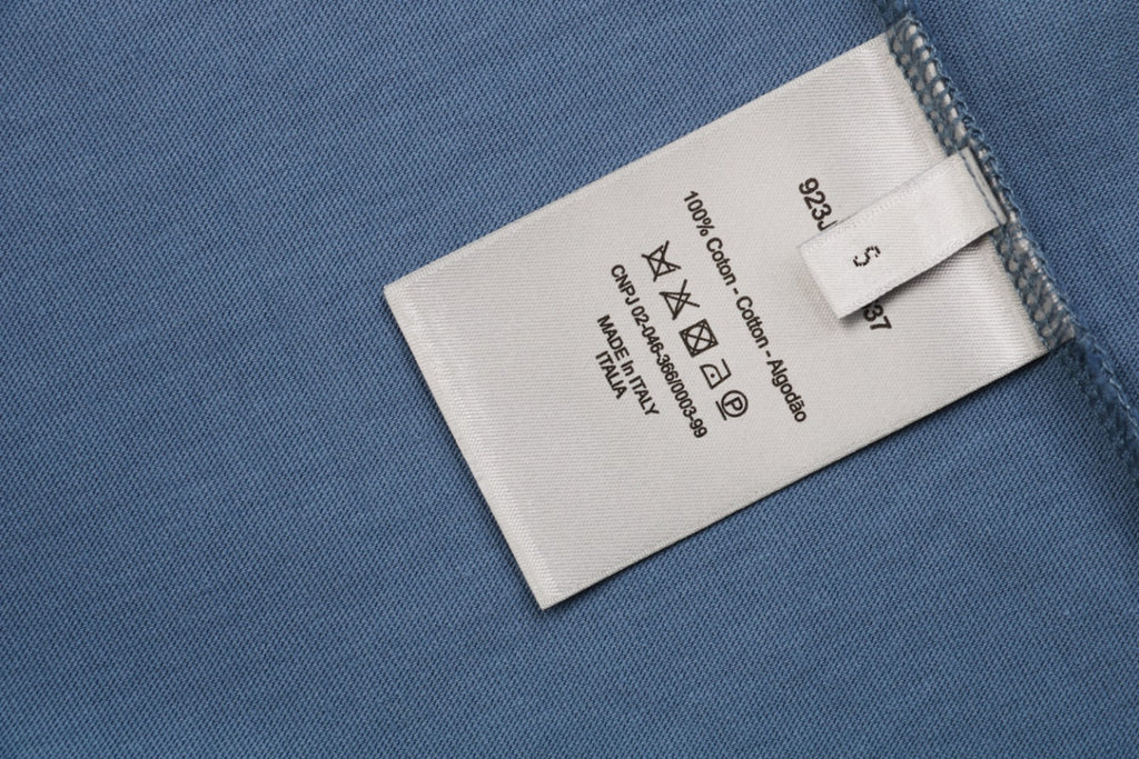 Dior 24SS Bold Italic Logo Print Short Sleeve Tee Slate Blue