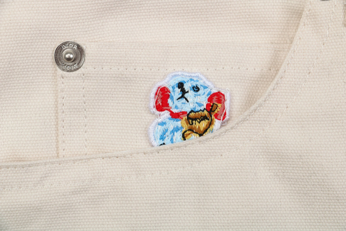 Dior 24FW CD Heart Embroidered Shorts Ecru