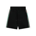 Gucci Double G Logo Red Green Web Stripe Shorts Black