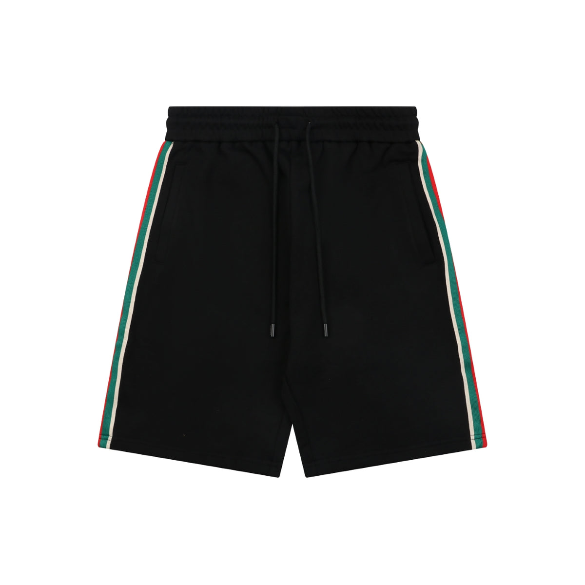 Gucci Double G Logo Red Green Web Stripe Shorts Black