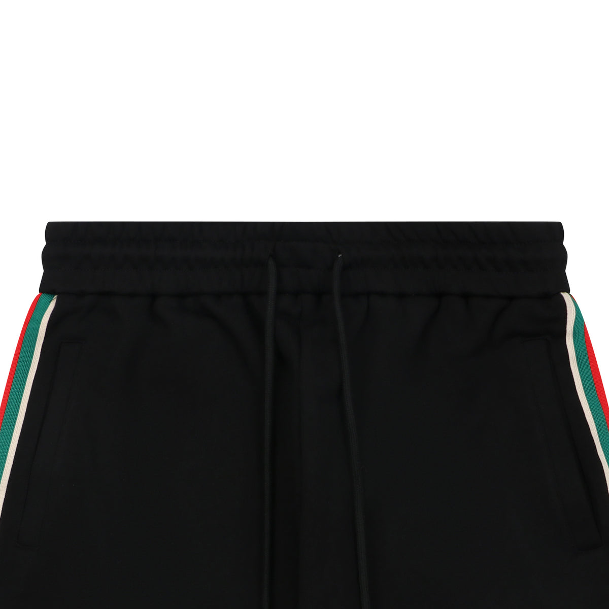 Gucci Double G Logo Red Green Web Stripe Shorts Black