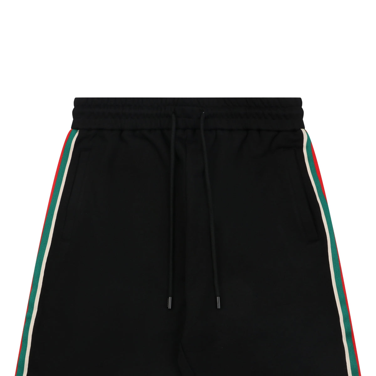 Gucci Double G Logo Red Green Web Stripe Shorts Black