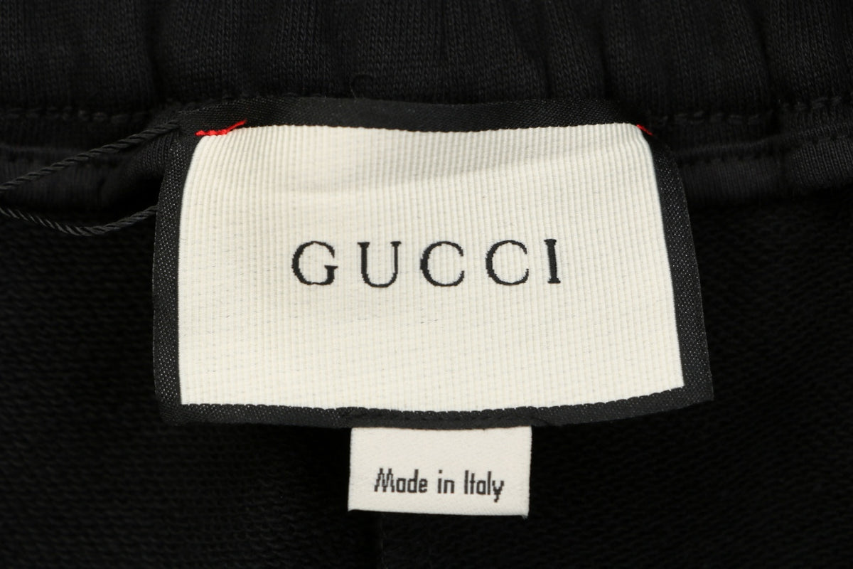 Gucci Double G Logo Red Green Web Stripe Shorts Black
