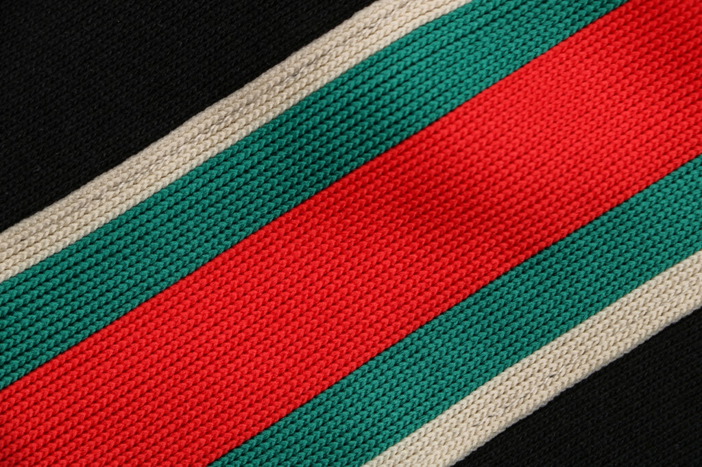 Gucci Double G Logo Red Green Web Stripe Shorts Black