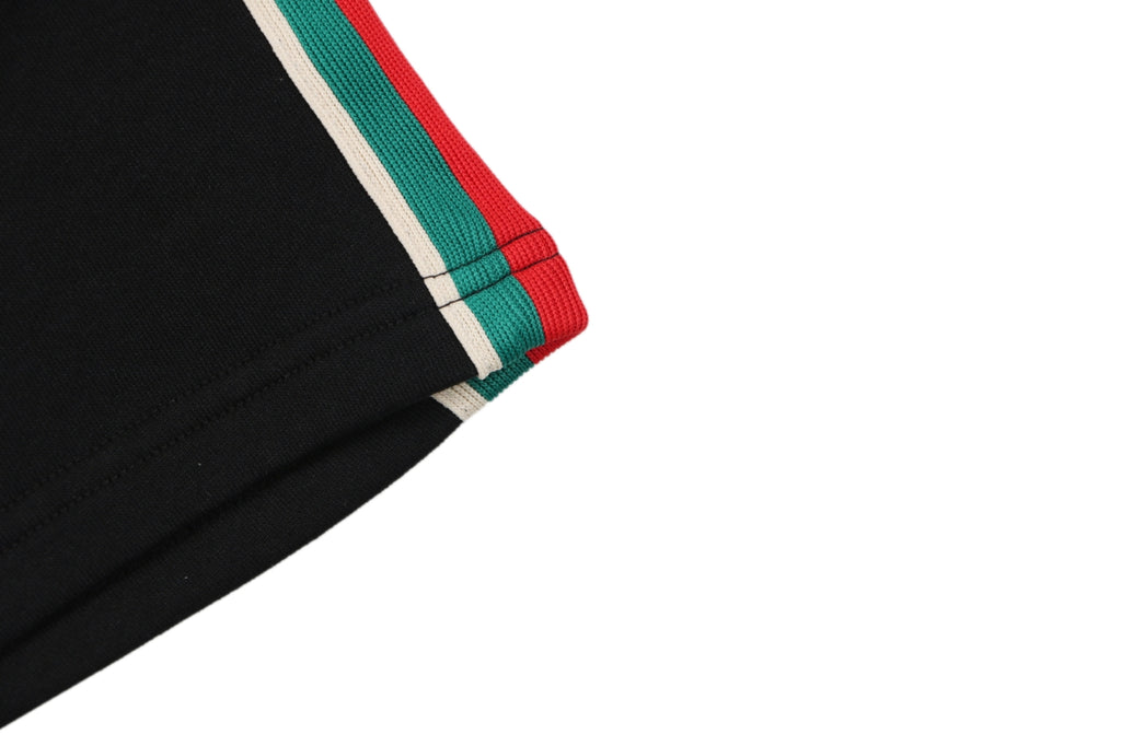 Gucci Double G Logo Red Green Web Stripe Shorts Black