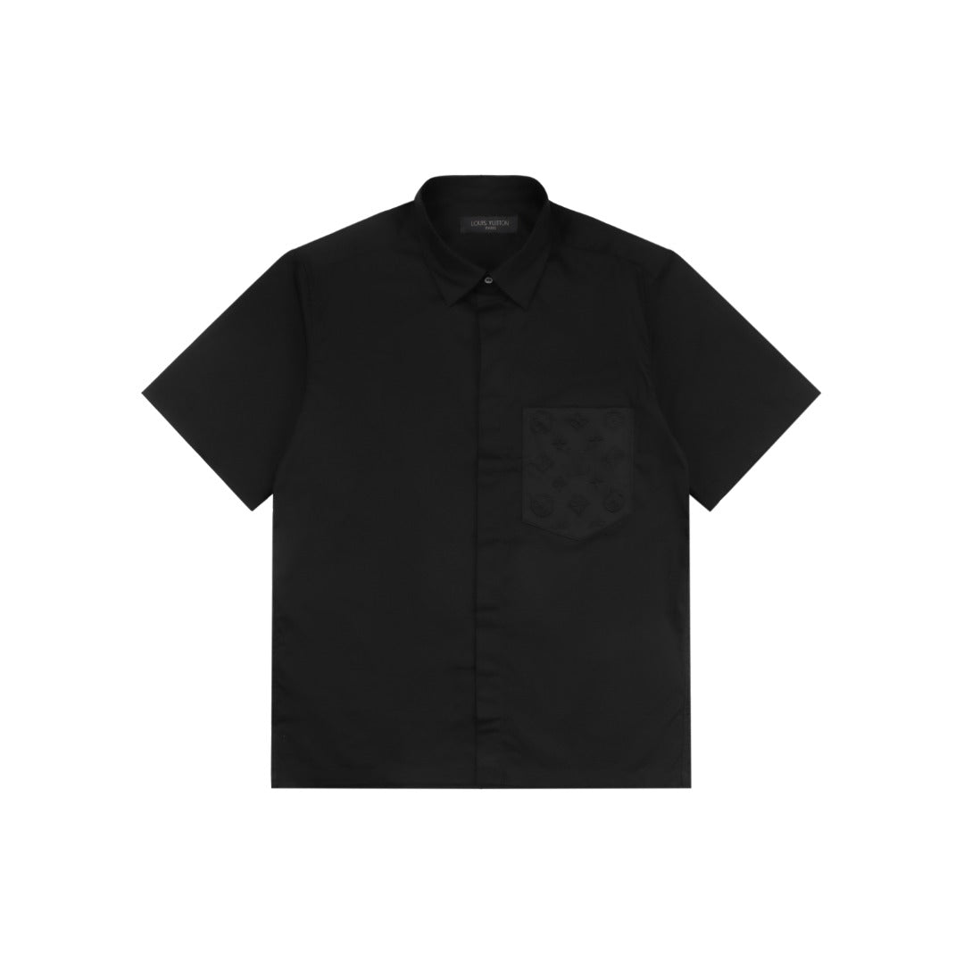 Louis Vuitton Monogram Embossed Pocket Short Sleeve Shirt Black