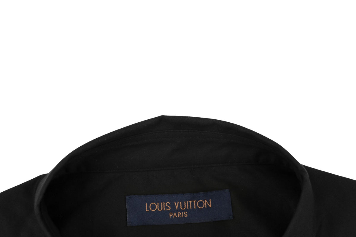 Louis Vuitton Monogram Embossed Pocket Short Sleeve Shirt Black