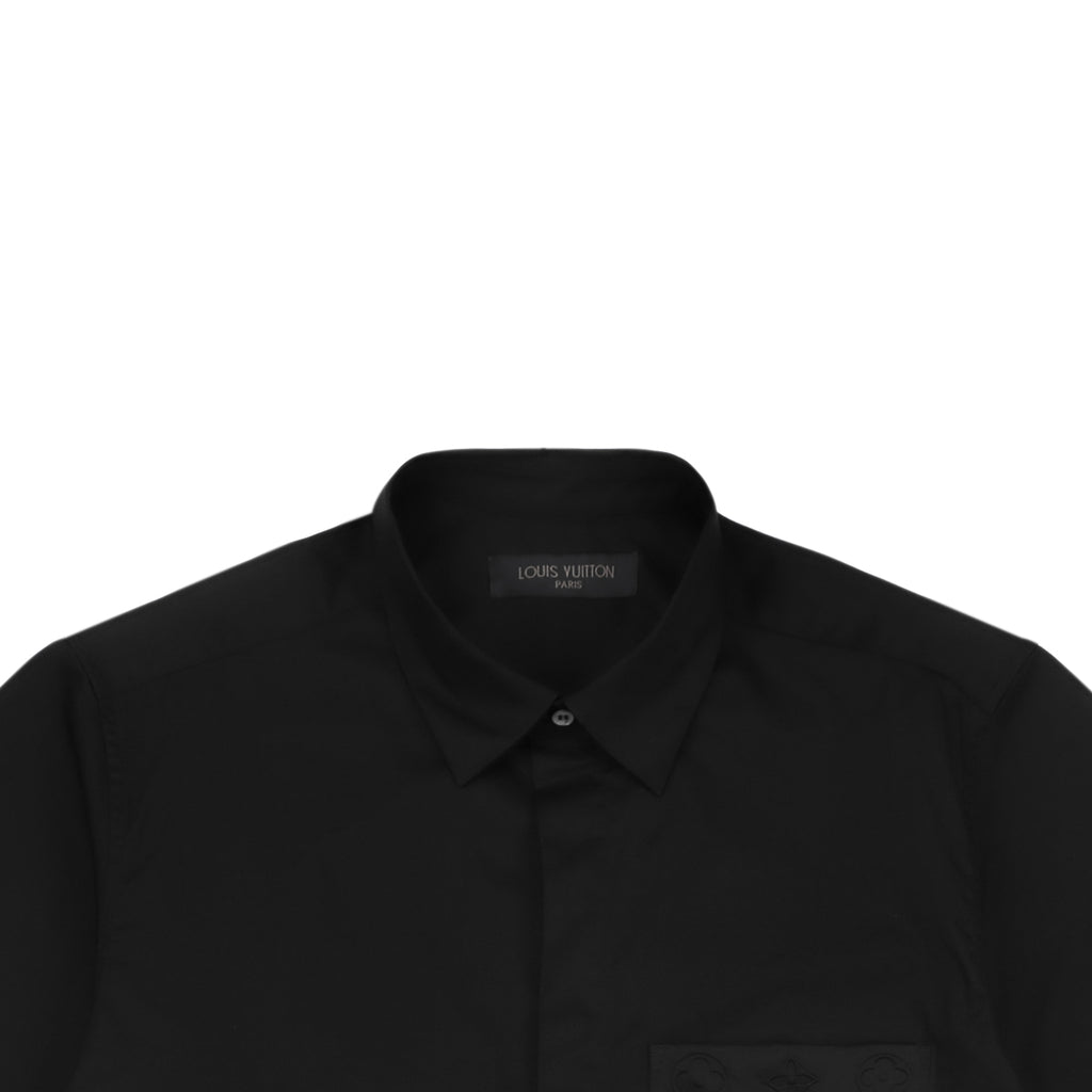 Louis Vuitton Monogram Embossed Pocket Short Sleeve Shirt Black