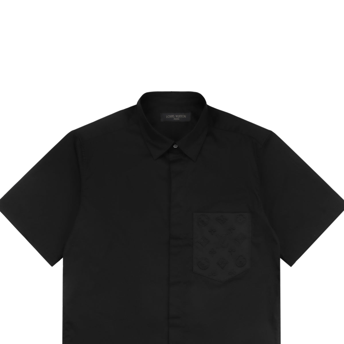 Louis Vuitton Monogram Embossed Pocket Short Sleeve Shirt Black