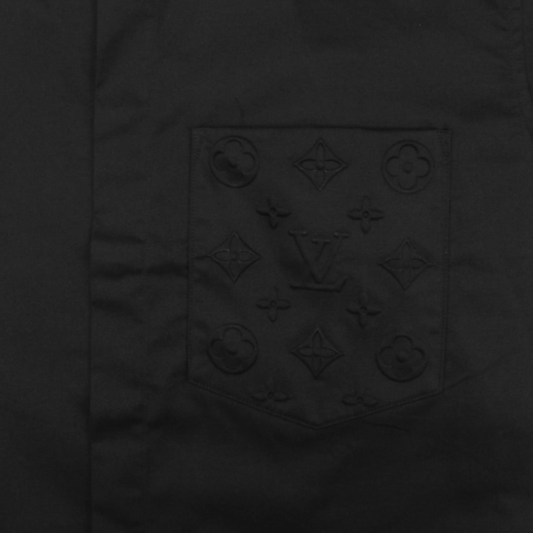 Louis Vuitton Monogram Embossed Pocket Short Sleeve Shirt Black