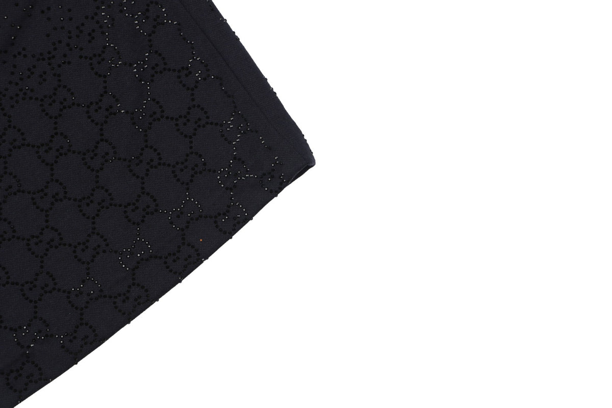 Gucci Gradient Crystal Double G Embellished Shorts Black