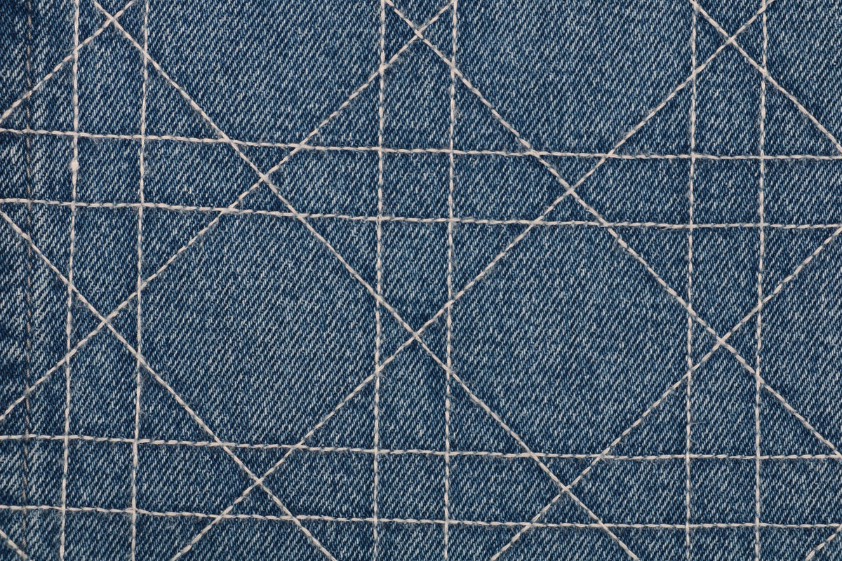 Dior 24SS Cannage Stitch Carpenter Denim Shorts Mid Blue