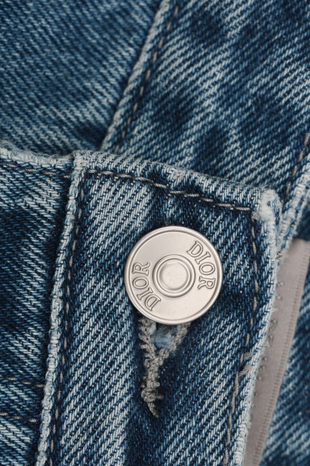 Dior 24SS Cannage Stitch Carpenter Denim Shorts Mid Blue