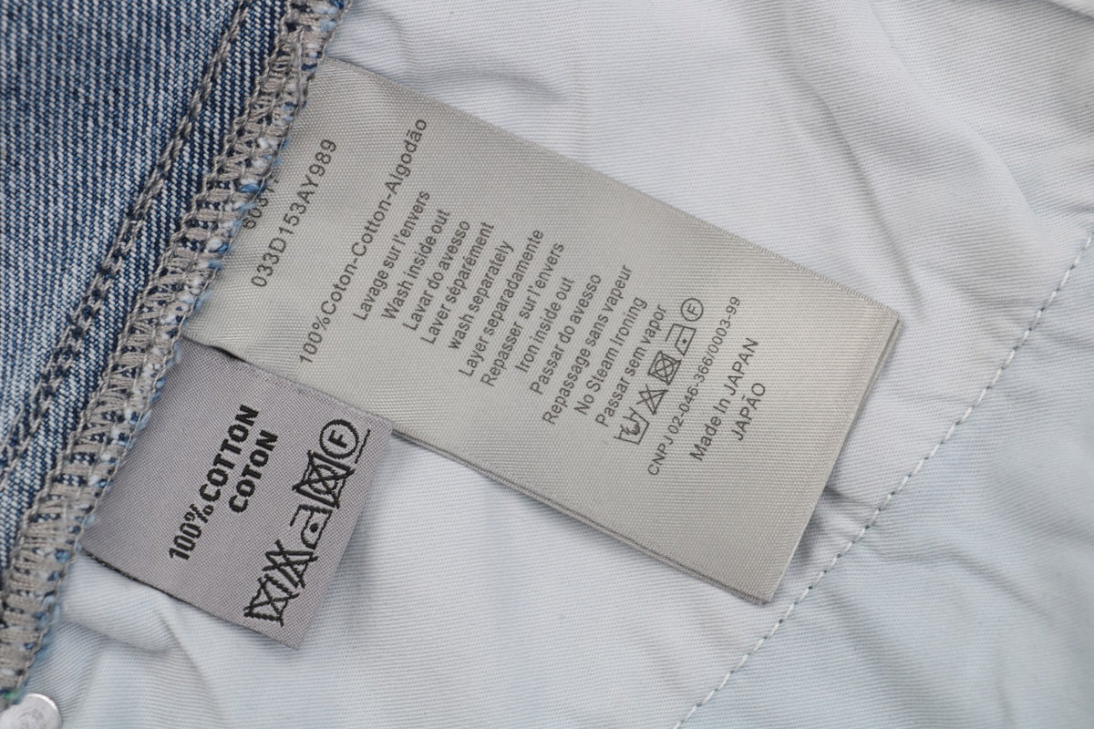 Dior 24SS Cannage Stitch Carpenter Denim Shorts Mid Blue