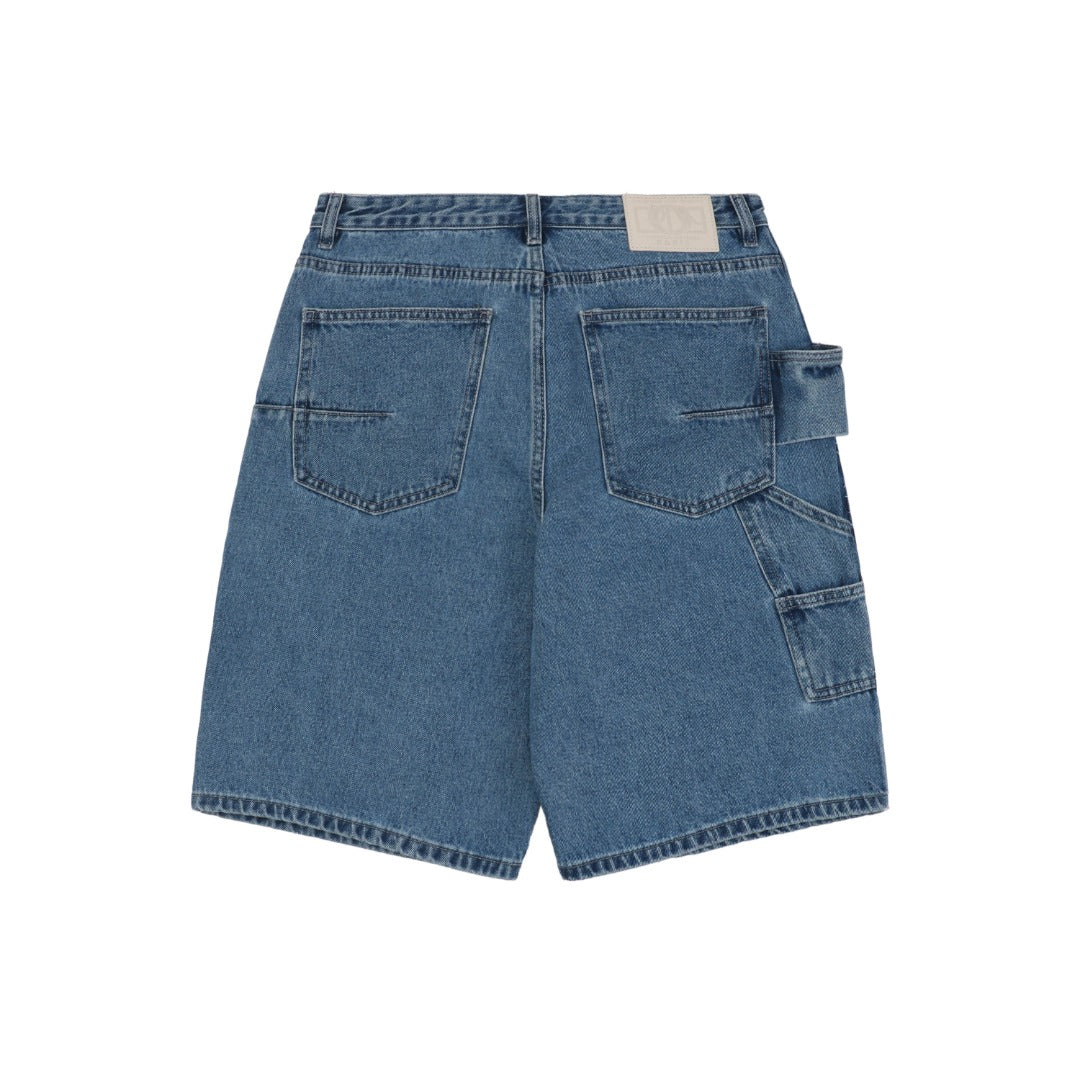 Dior 24SS Cannage Stitch Carpenter Denim Shorts Mid Blue