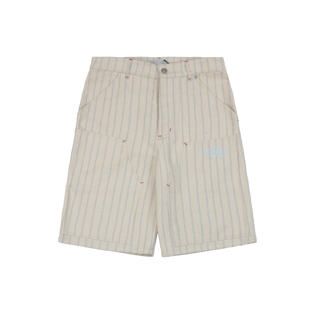 Dior 25SS Pinstripe Dio Letter Pocket Shorts Ecru Blue