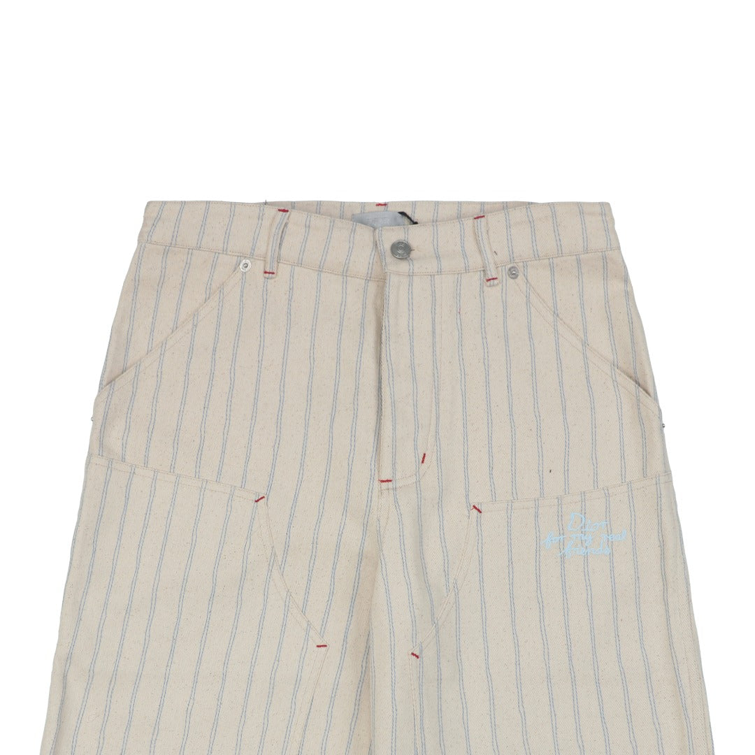 Dior 25SS Pinstripe Dio Letter Pocket Shorts Ecru Blue