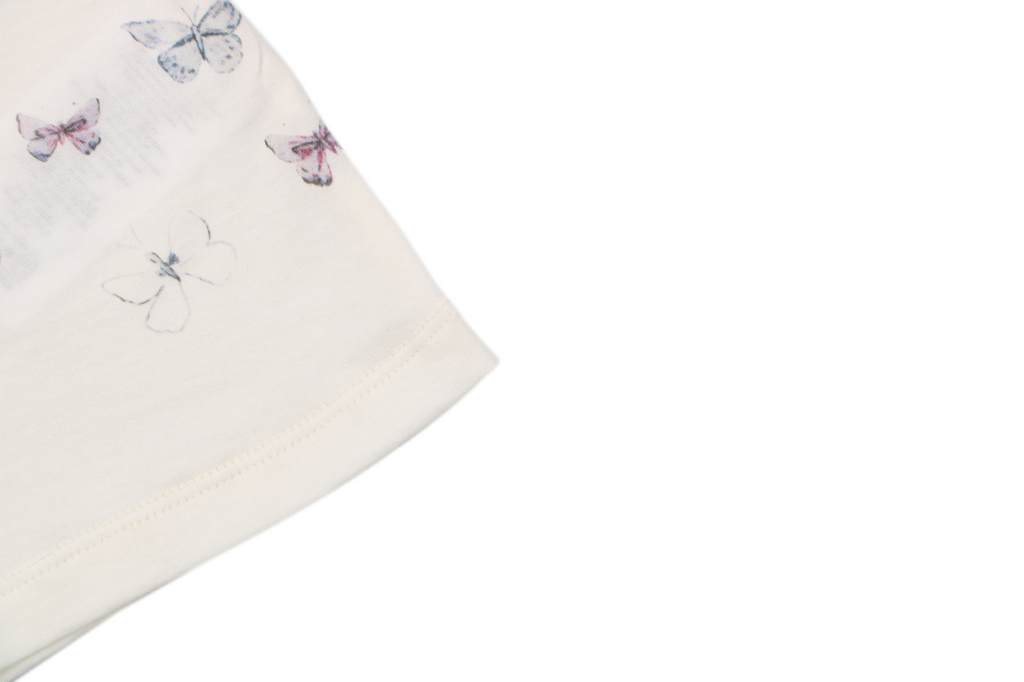 Dior Multicolour Butterfly Print Short Sleeve Tee Ecru