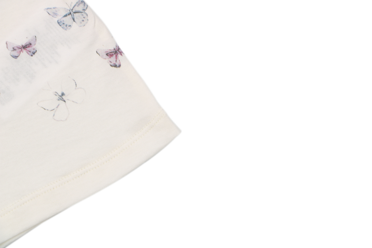 Dior Multicolour Butterfly Print Short Sleeve Tee Ecru