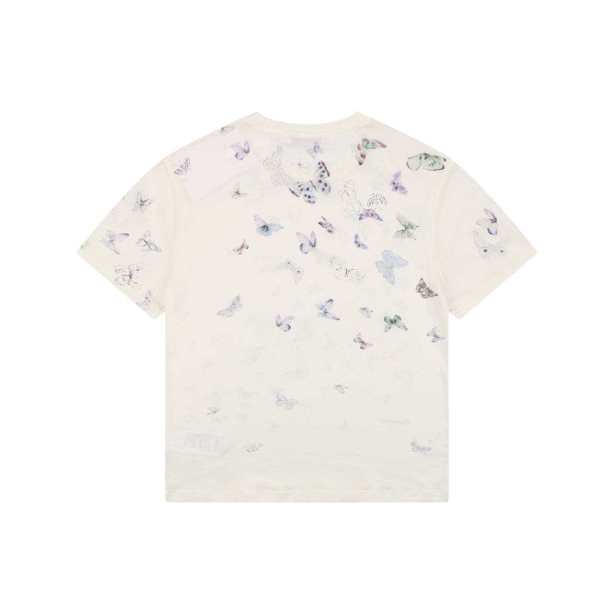 Dior Multicolour Butterfly Print Short Sleeve Tee Ecru