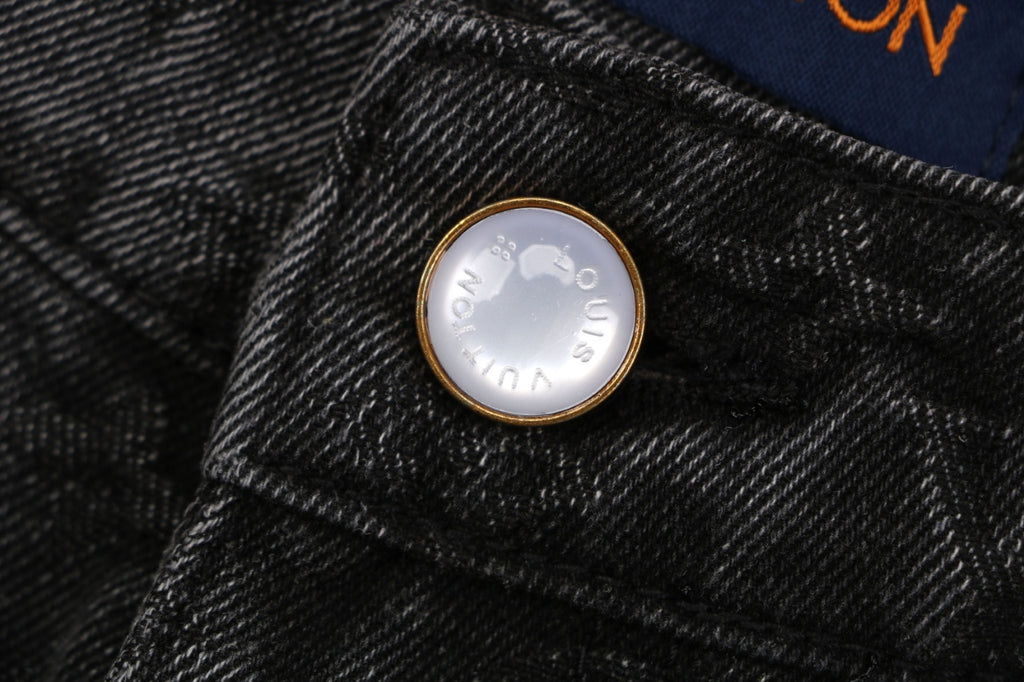 Louis Vuitton Monogram Shadow Washed Denim Shorts Black
