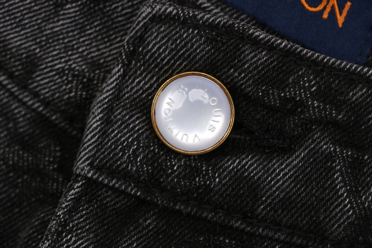 Louis Vuitton Monogram Shadow Washed Denim Shorts Black
