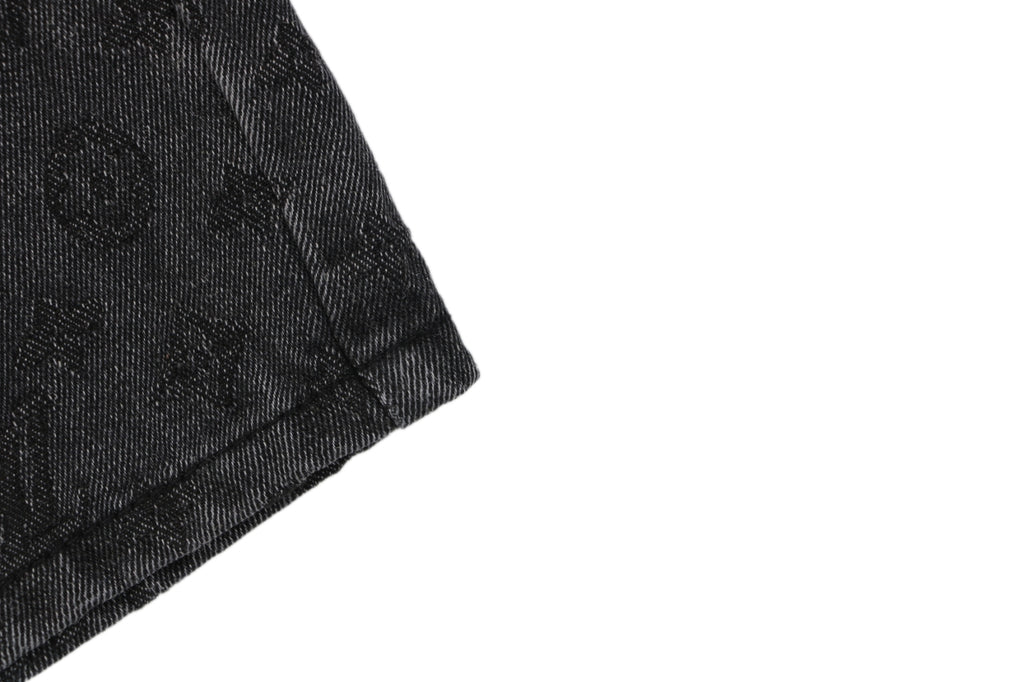 Louis Vuitton Monogram Shadow Washed Denim Shorts Black