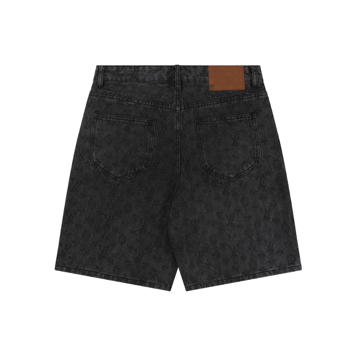 Louis Vuitton Monogram Shadow Washed Denim Shorts Black