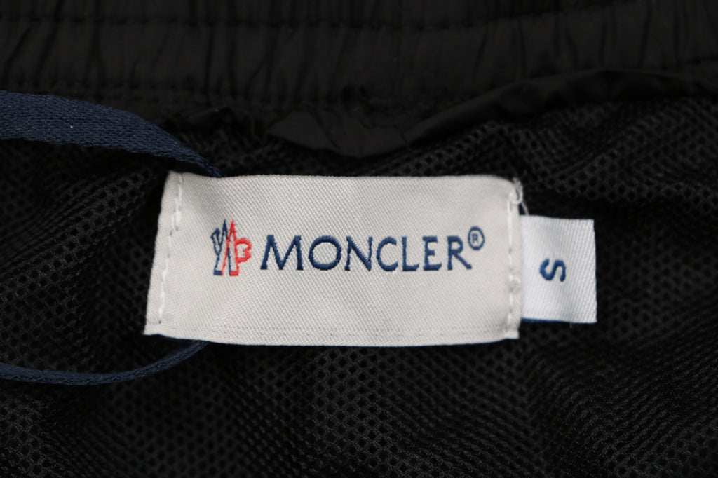 Moncler Tricolour M Badge Embroidered Nylon Shorts Black