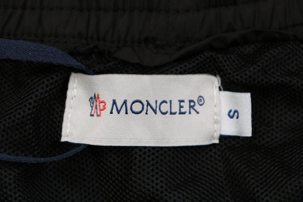 Moncler Tricolour M Badge Embroidered Nylon Shorts Black