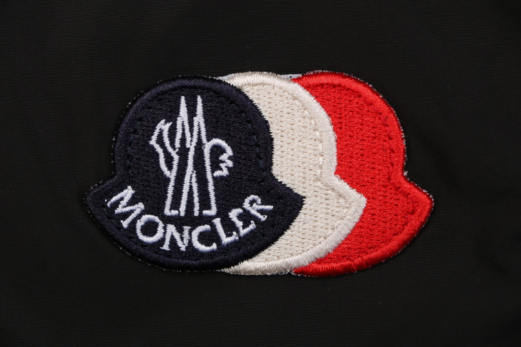 Moncler Tricolour M Badge Embroidered Nylon Shorts Black