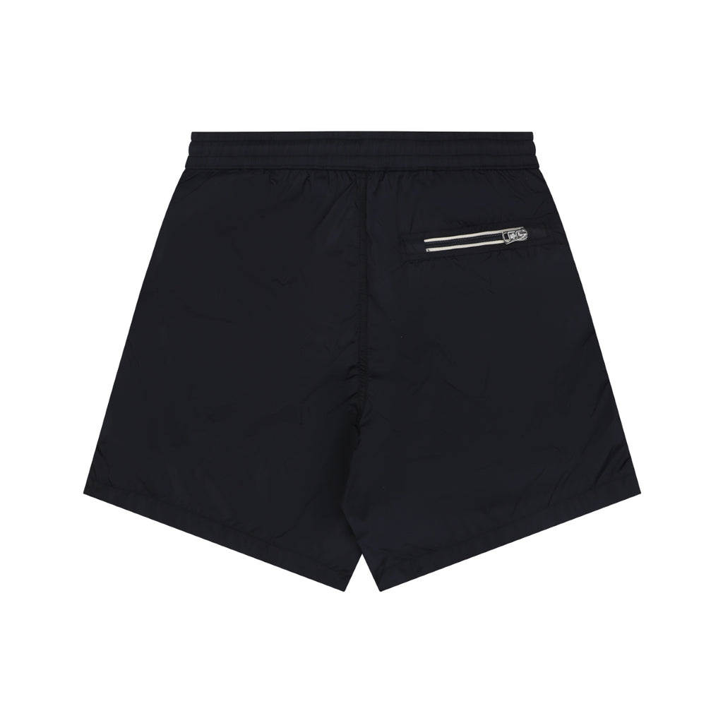 Moncler Tricolour M Badge Embroidered Nylon Shorts Navy