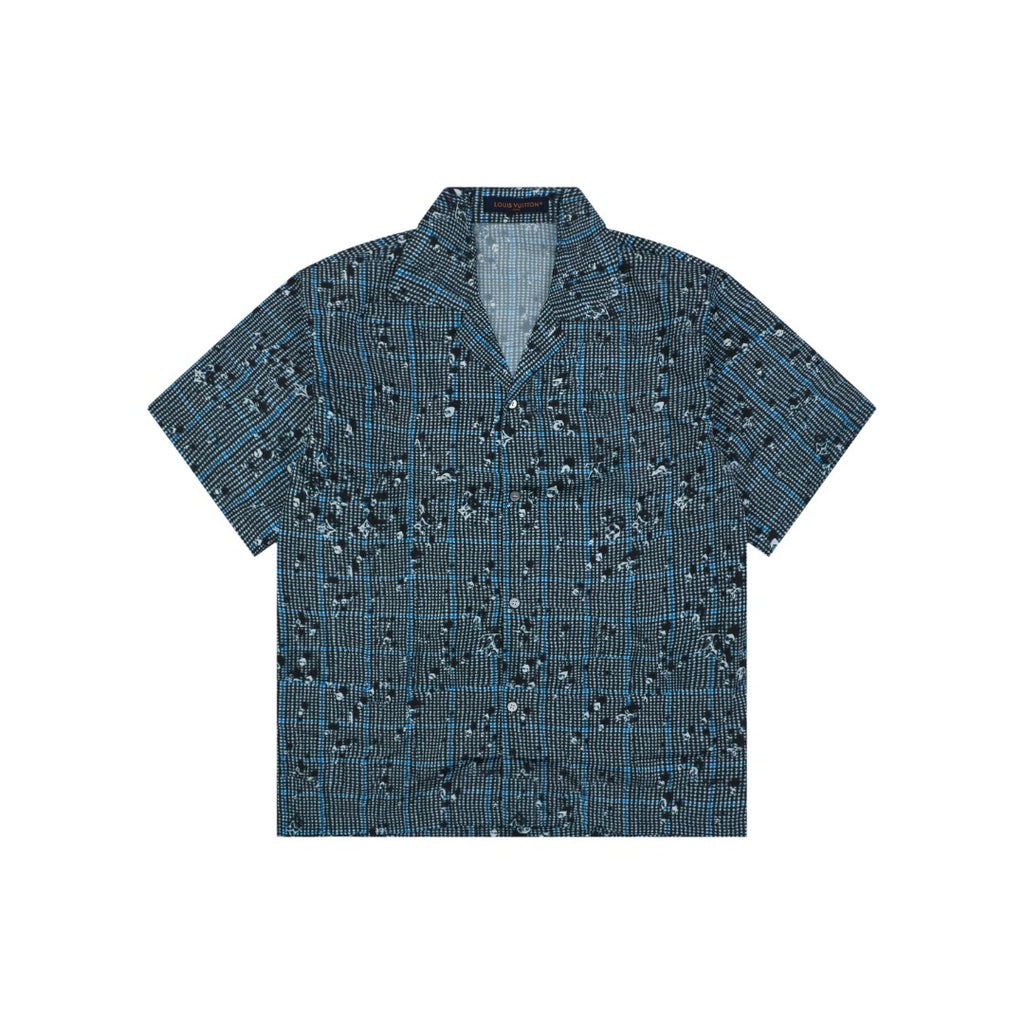 Louis Vuitton Raindrop Trompe-LʼOeil Short Sleeve Shirt Teal