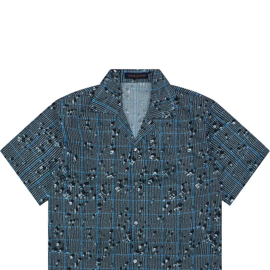Louis Vuitton Raindrop Trompe-LʼOeil Short Sleeve Shirt Teal