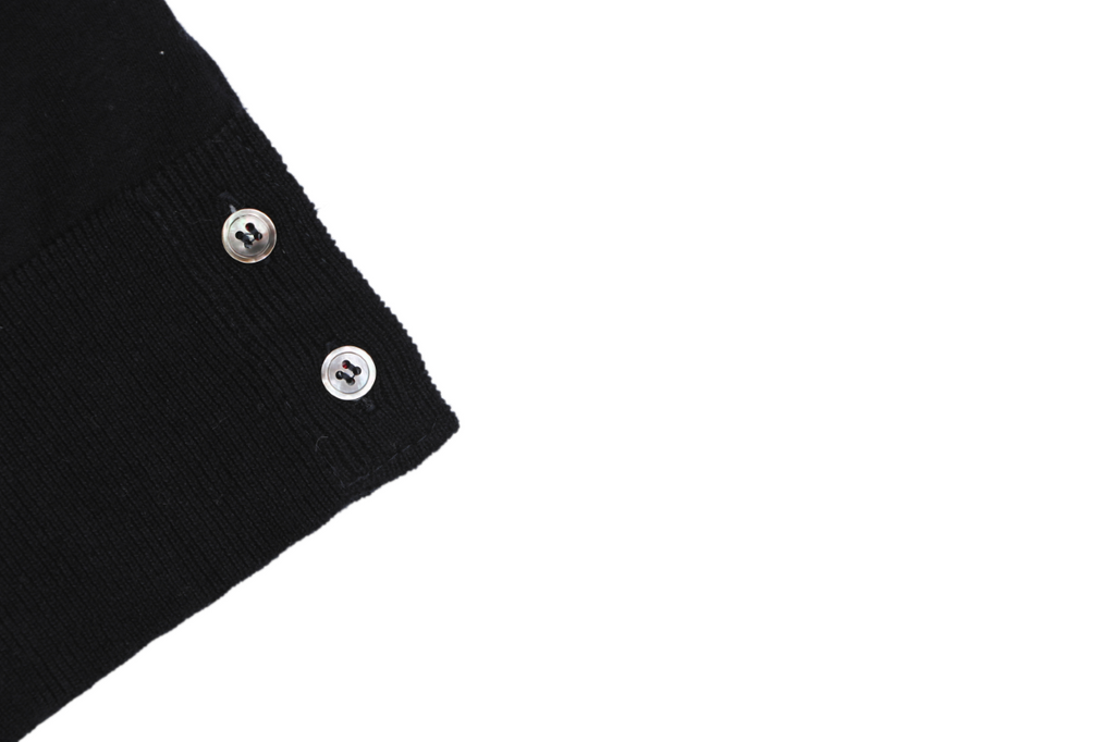Thom Browne Tennis Racket Five-Button Short Sleeve Polo Black