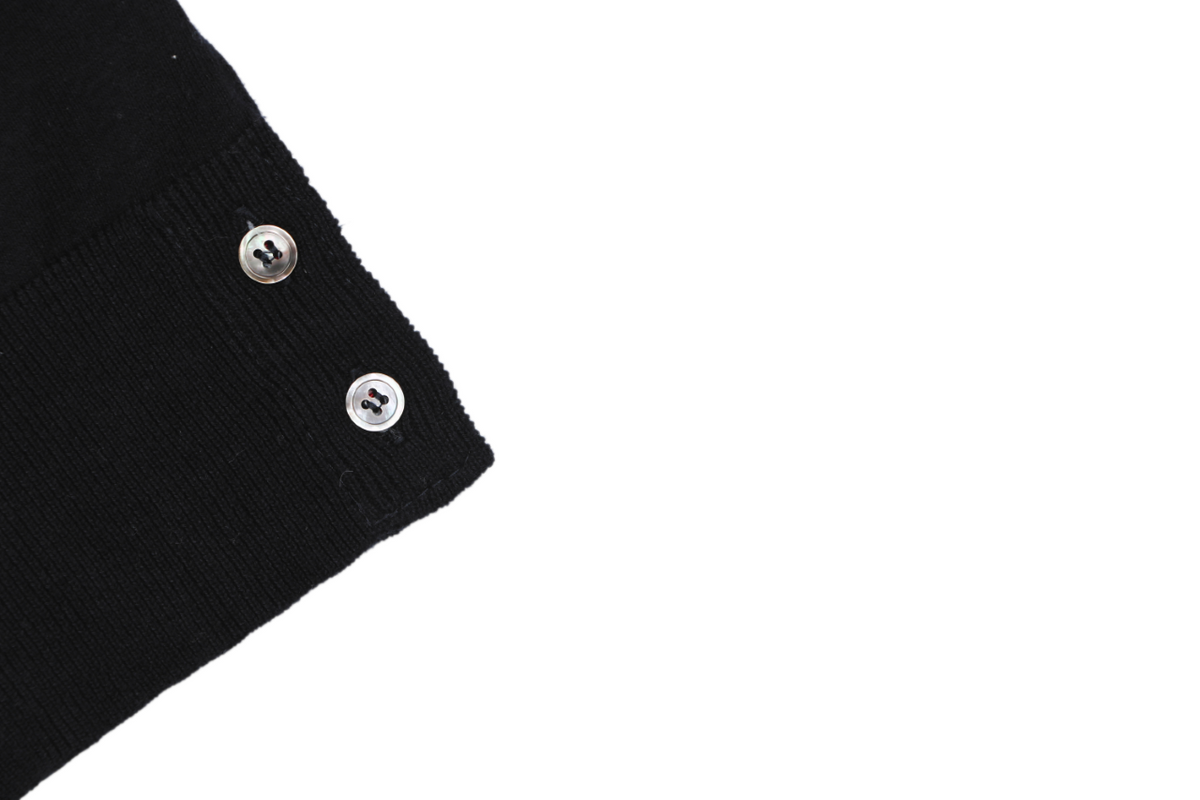 Thom Browne Tennis Racket Five-Button Short Sleeve Polo Black