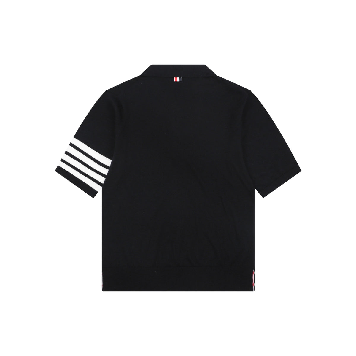 Thom Browne Tennis Racket Five-Button Short Sleeve Polo Black