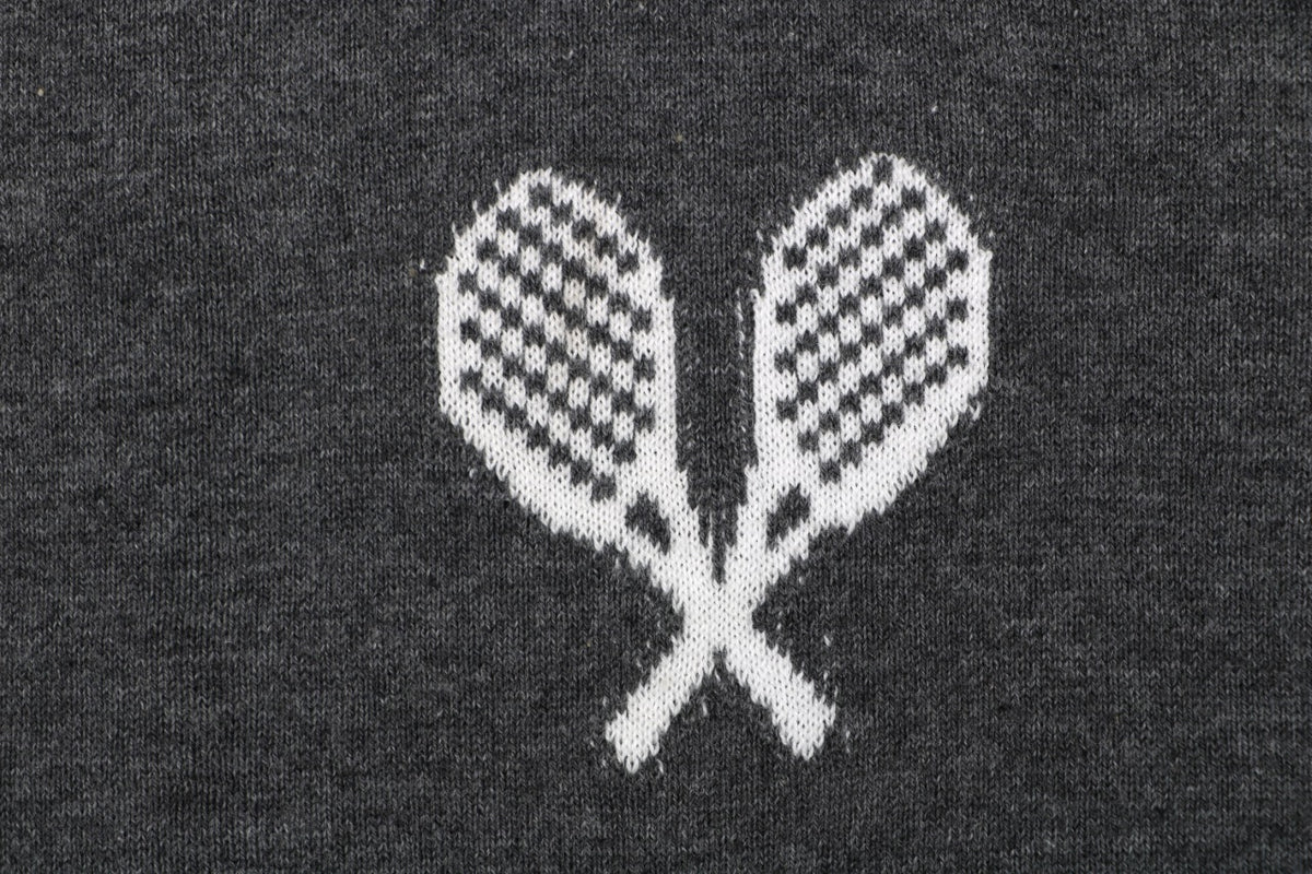 Thom Browne Tennis Racket Five-Button Short Sleeve Polo Dark Grey