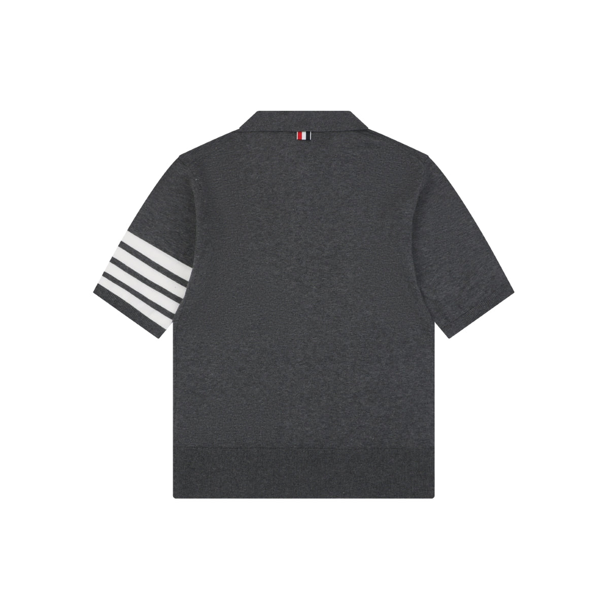 Thom Browne Tennis Racket Five-Button Short Sleeve Polo Dark Grey