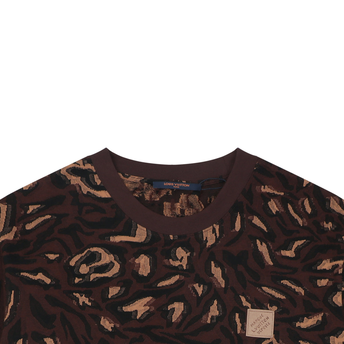 Louis Vuitton Abstract Wrap Jacquard Short Sleeve Tee Dark Brown