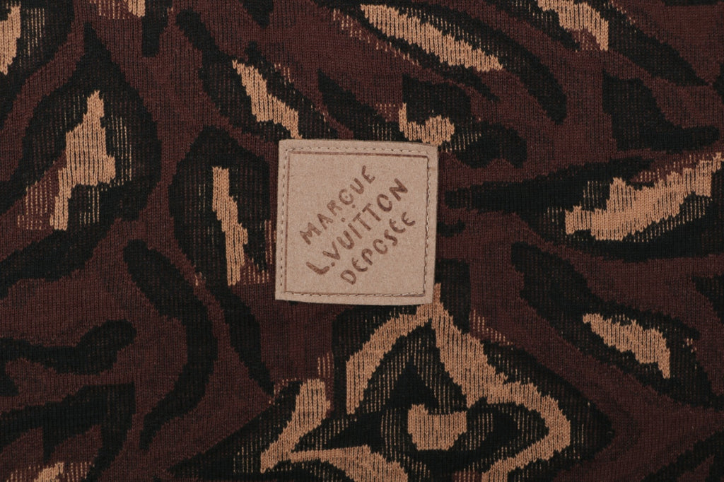 Louis Vuitton Abstract Wrap Jacquard Short Sleeve Tee Dark Brown
