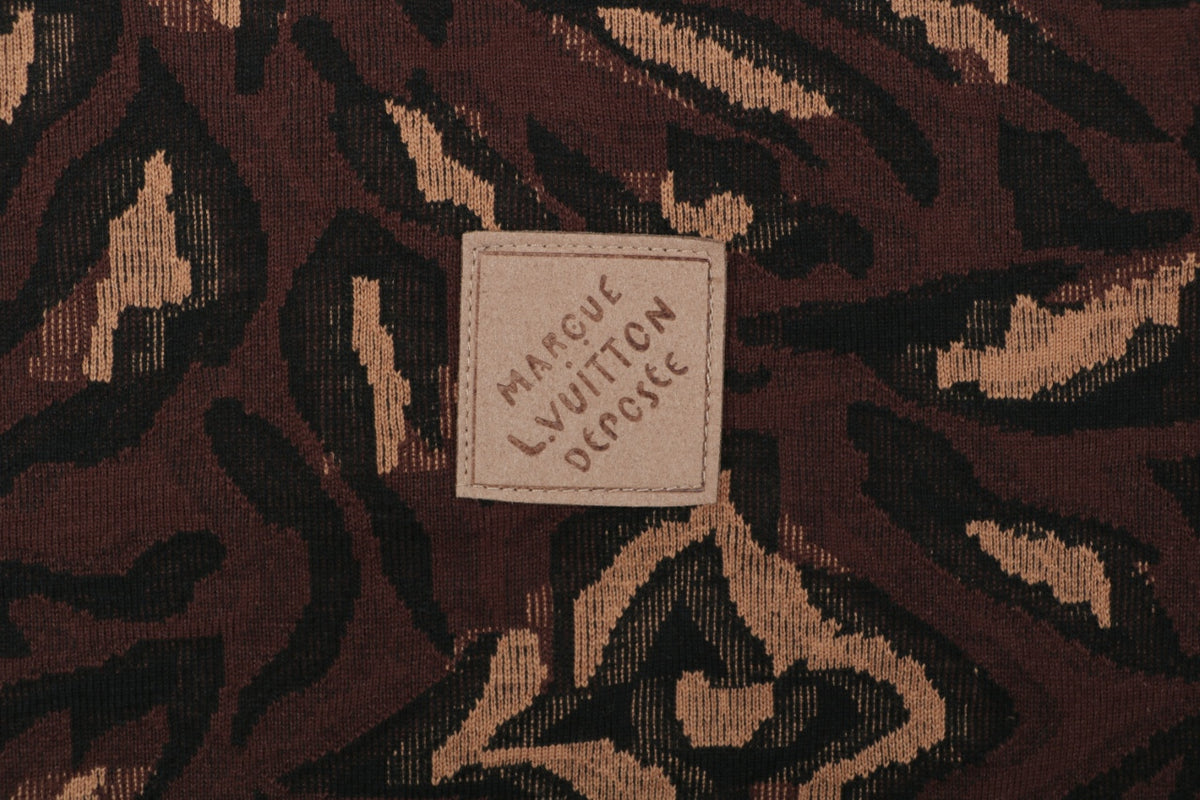 Louis Vuitton Abstract Wrap Jacquard Short Sleeve Tee Dark Brown