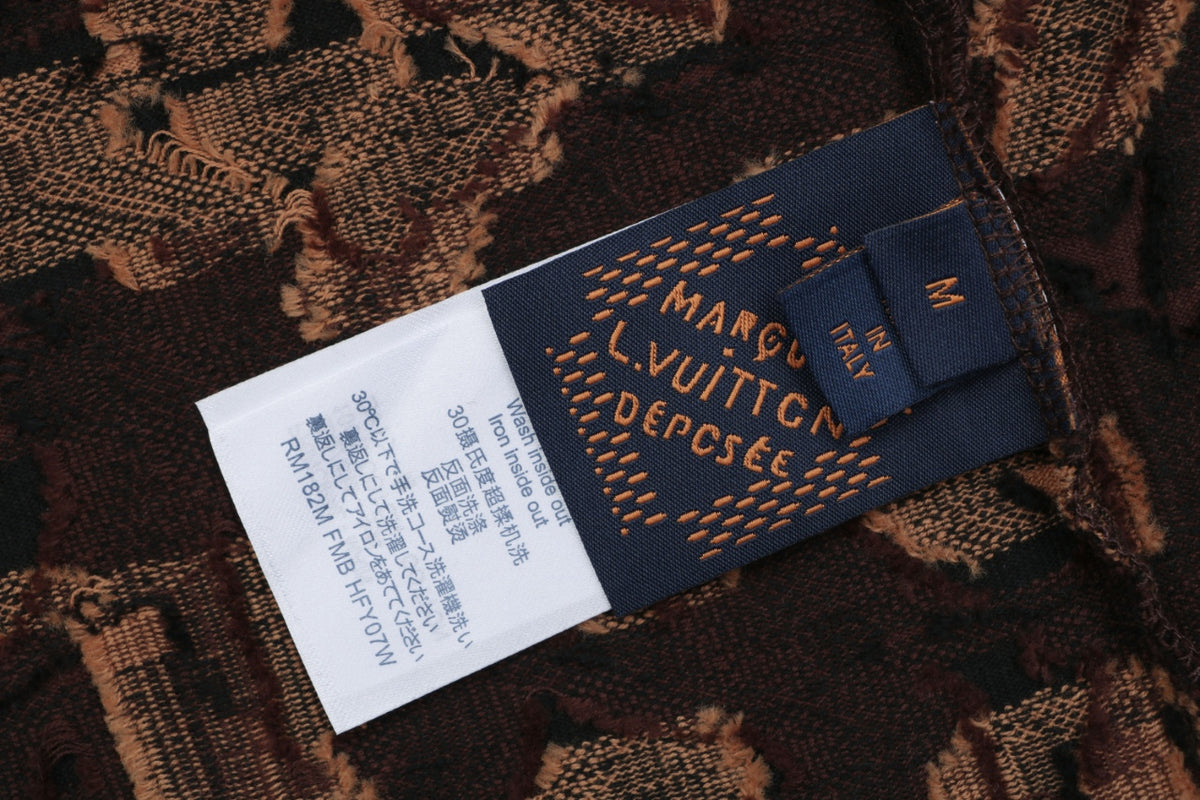 Louis Vuitton Abstract Wrap Jacquard Short Sleeve Tee Dark Brown
