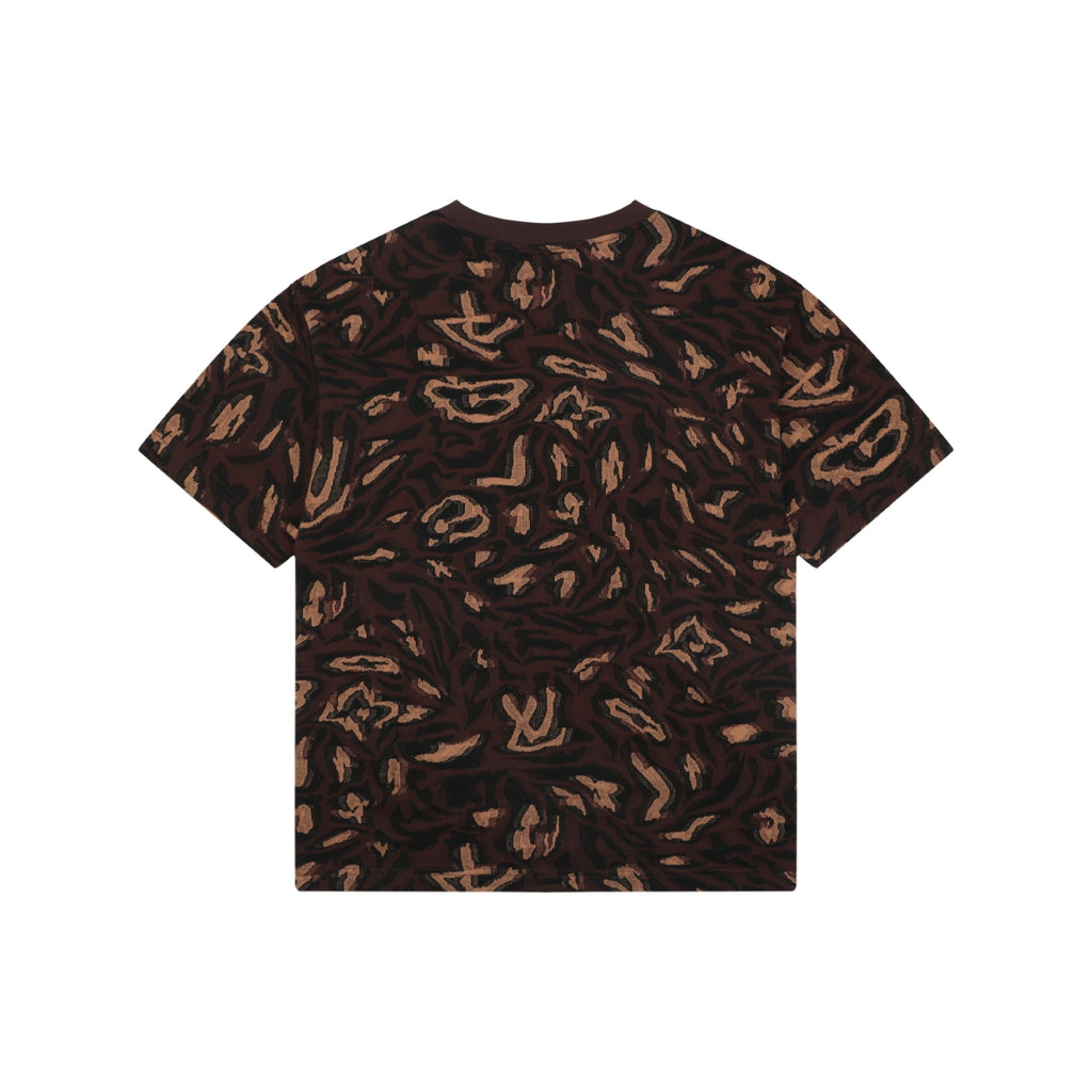 Louis Vuitton Abstract Wrap Jacquard Short Sleeve Tee Dark Brown