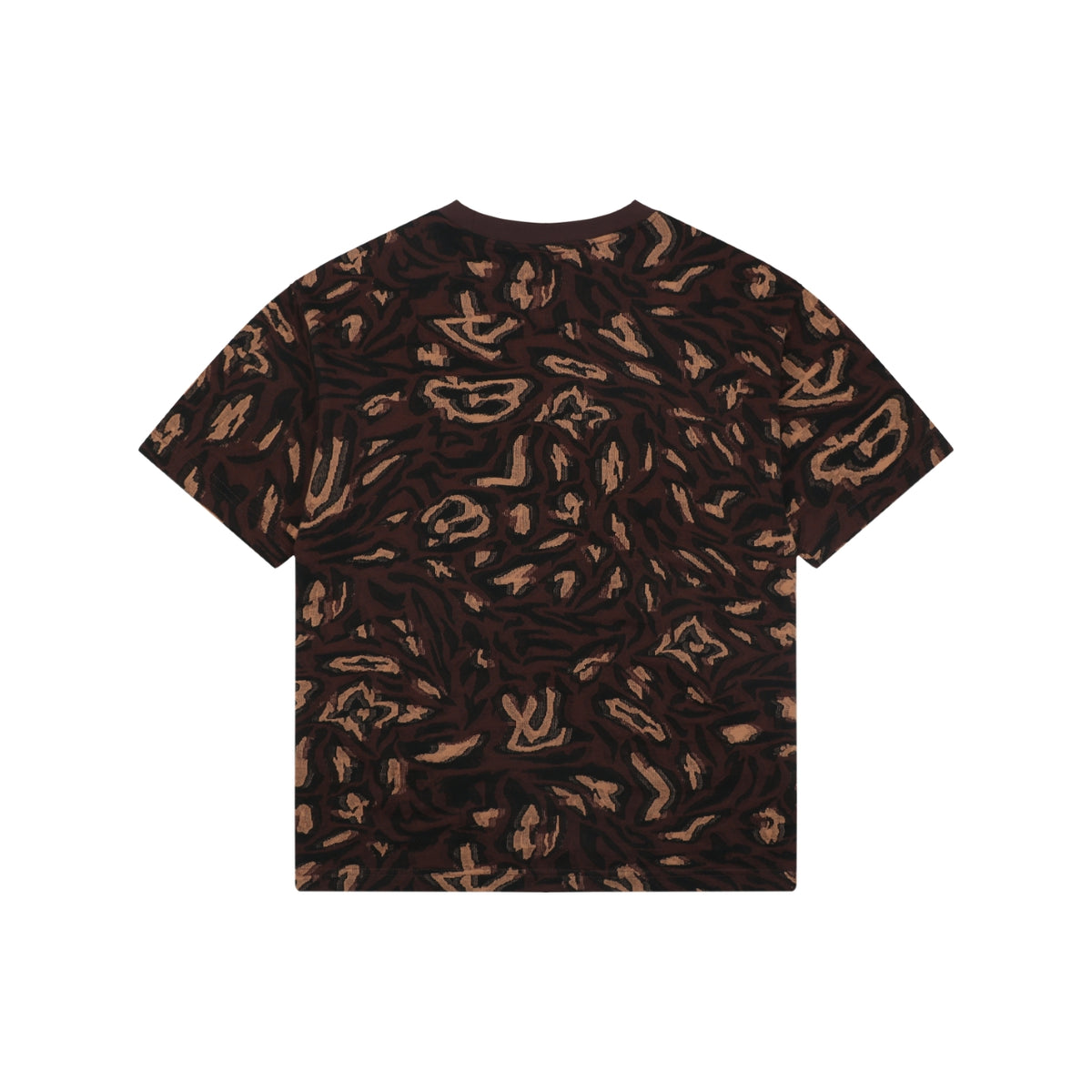 Louis Vuitton Abstract Wrap Jacquard Short Sleeve Tee Dark Brown