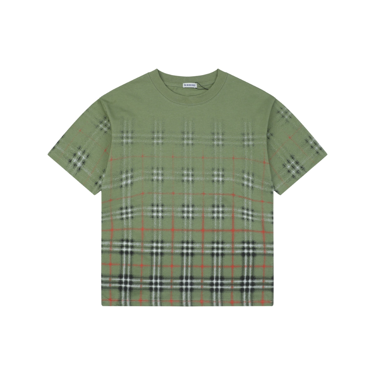 Burberry Gradient Vintage Check Print Short Sleeve Tee Olive
